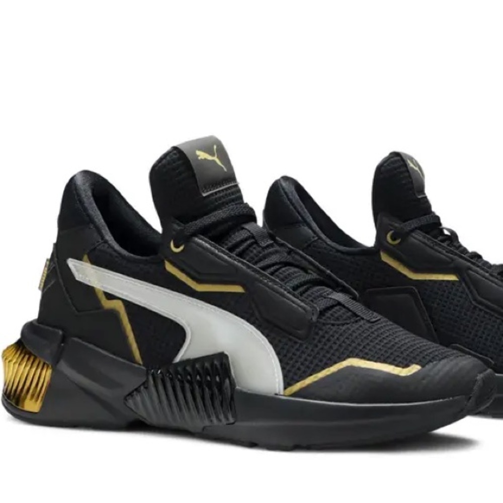 Puma Women's Provoke XT Black Gold Training Sneakers Size 8 - Picture 2 of 12